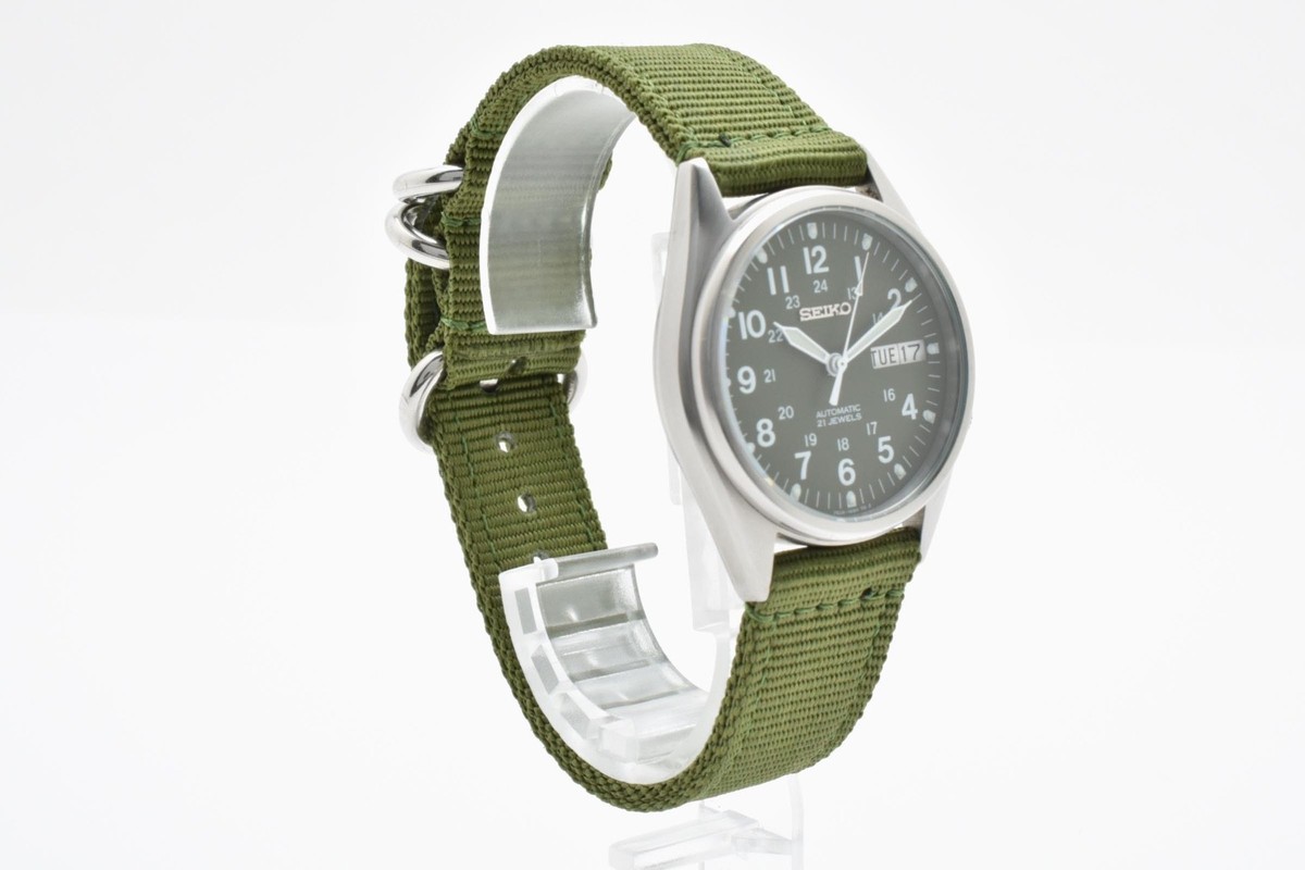 NEAR MINT] SEIKO 5 Military Dial Green Automatic Men's Watch 7S26