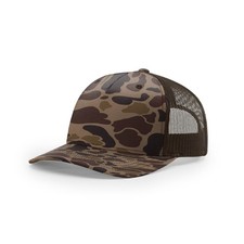 Richardson 112FPP Trucker Hat Blank Snapback Mesh Back Cap BARK DUCK CAMO