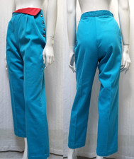 Vintage 1980's LA CLASSE Blue Twill High Rise Pants - Waist 25 inches