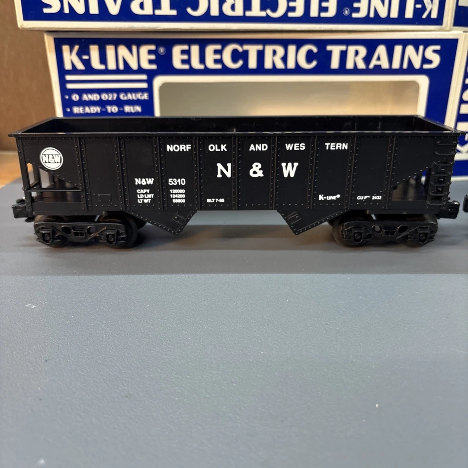 K-Line K-5311, K-5310 O/027 Gondola/Hopper,  in Original Boxes, N&W, C&O - Image 2 of 4