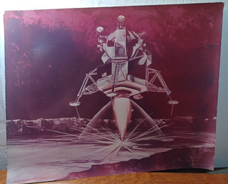 Artist Consept Color Photo Lunar Module Landing on Moon 11" x 14" JRRGS2