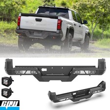 For 2024-2026 Toyota Tacoma Rear Bumper Steel Back Bumper With 2led Pod Lights