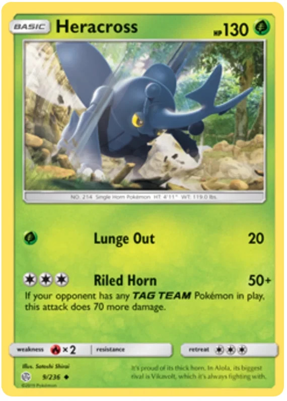 Heracross Pokemon Cosmic Eclipse TCG Card 9/236
