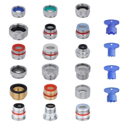 18 Pieces Faucet Adapter Kit, Brass Aerator Adapter Set for Faucet Tap with R...