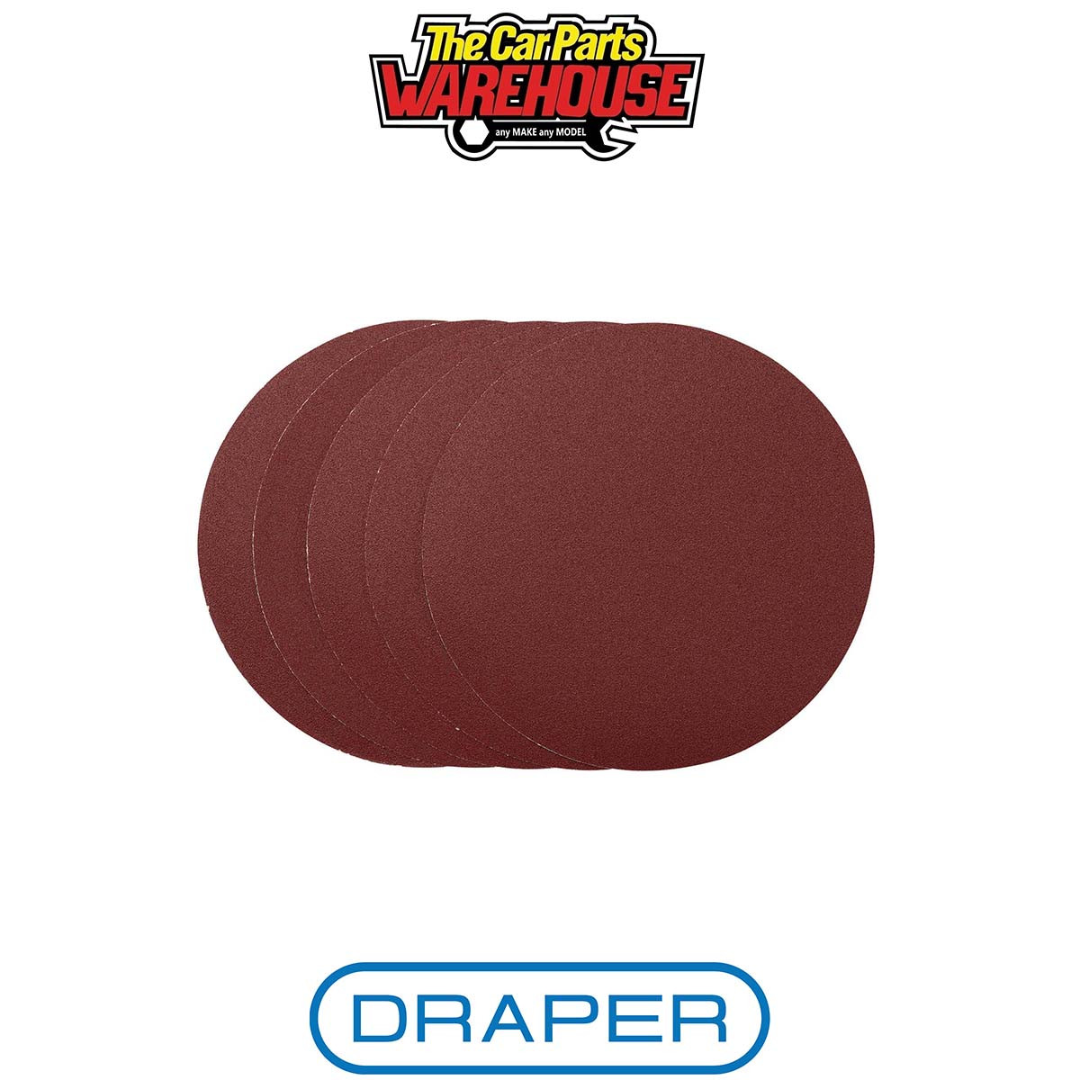 Draper 63031 Sanding Discs 200mm PSA 120 Grit (Pack of 5)