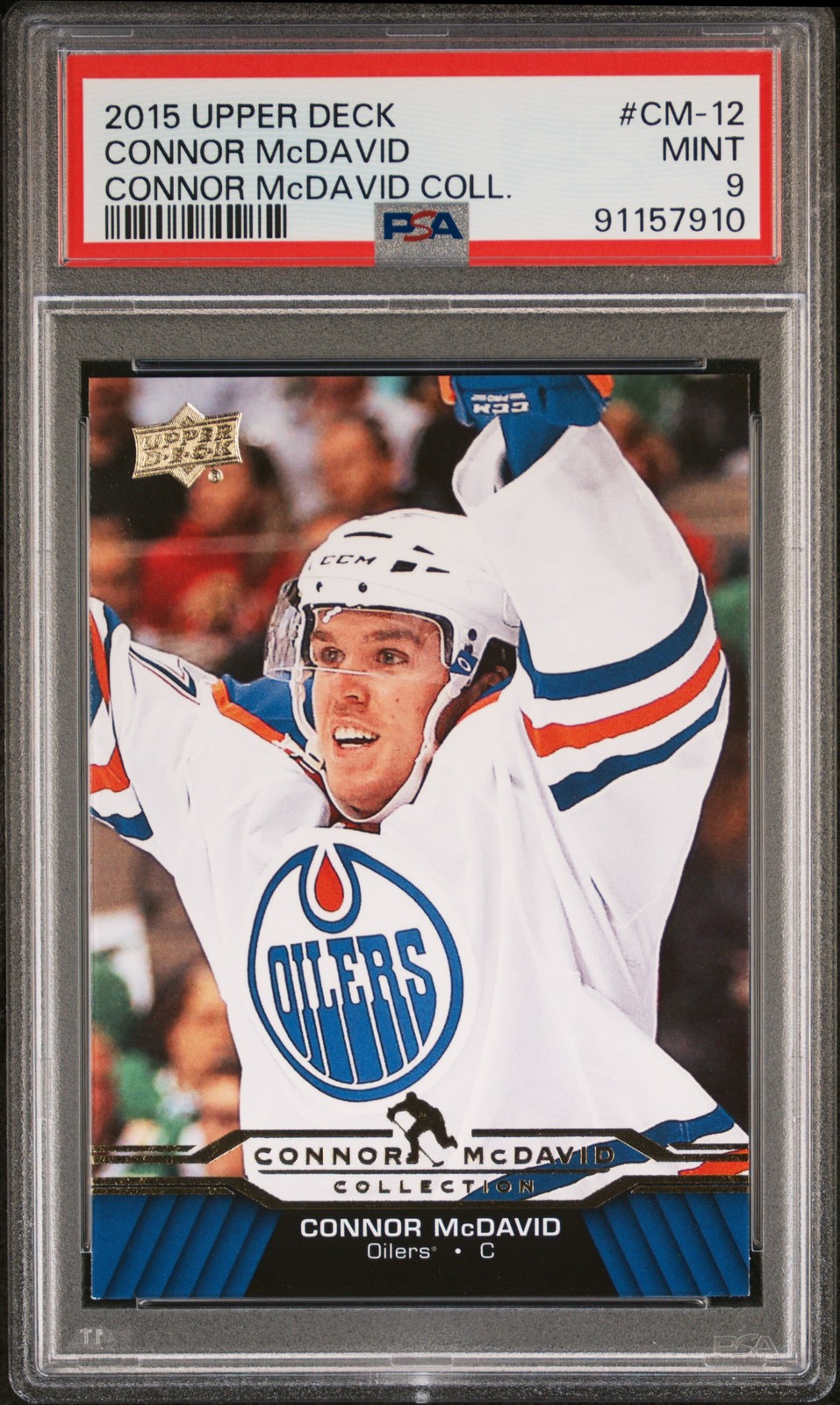 2015 UPPER DECK CONNOR MCDAVID COLLECTION #CM-12 CONNOR MCDAVID RC PSA 9