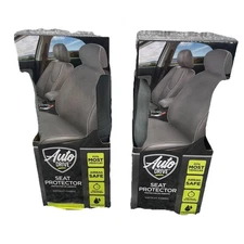 Auto Drive Seat Protector Wetsuit Fabric Fits Most Vehicles Gray Bundle New