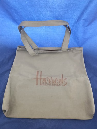 Harrods Canvas Tote Bag Green Creative Textiles Ltd CORNER HOLES AS IS NO RETURN