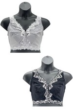 Breezies 2pk Soft Support WF Bra w/ Contrast Lace Black/Silver