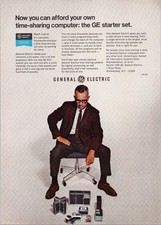 GE General Electric Time-Sharing Computer Vintage 1960s Magazine Ad