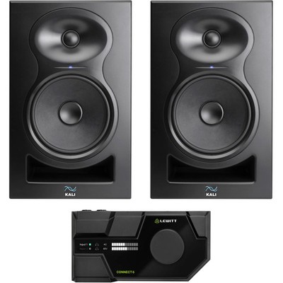 Kali Audio LP-6 V2 Studio Monitor Pair with Lewitt Connect 6 Interface - Black