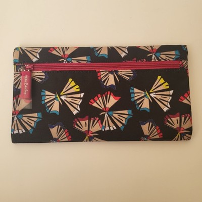 Vera Bradley Butterflies Art Pencil Pouch Makeup Cosmetic Case Double Zipper NWT