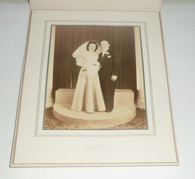 Vintage Wedding Photograph (1940's-50's) Bride & Groom / Central Studio