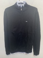 NEW Michael Kors Medium 1/4 Zip Black Sweater Long Sleeve NWT 128