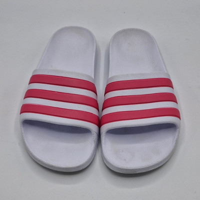 adidas Mädchen Badelatschen Sandalen Slip-On anti-rutsch weiß/rosa 34,5