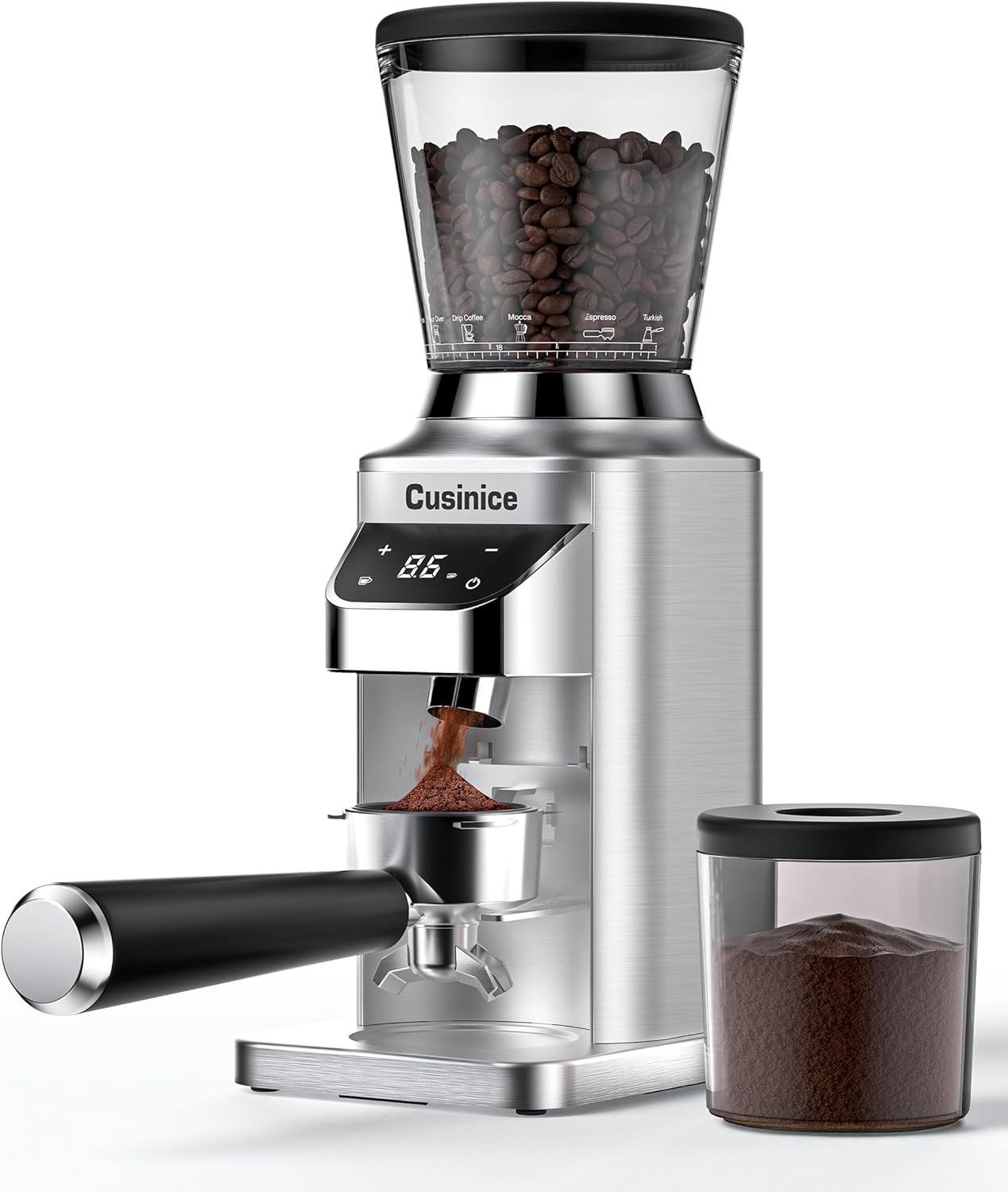 Conical Burr Coffee Grinder with 40mm Stainless Steel Burr, 34 Grind Settings
