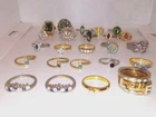 Fashion Ring Lot 24 Pieces Vintage Modern Costume Jewelry Some Signed