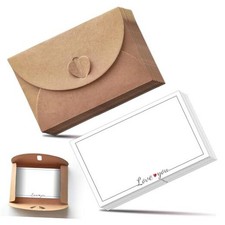 30 pcs Mini Envelopes with Cards Little Kraft Paper Envelopes with Love you