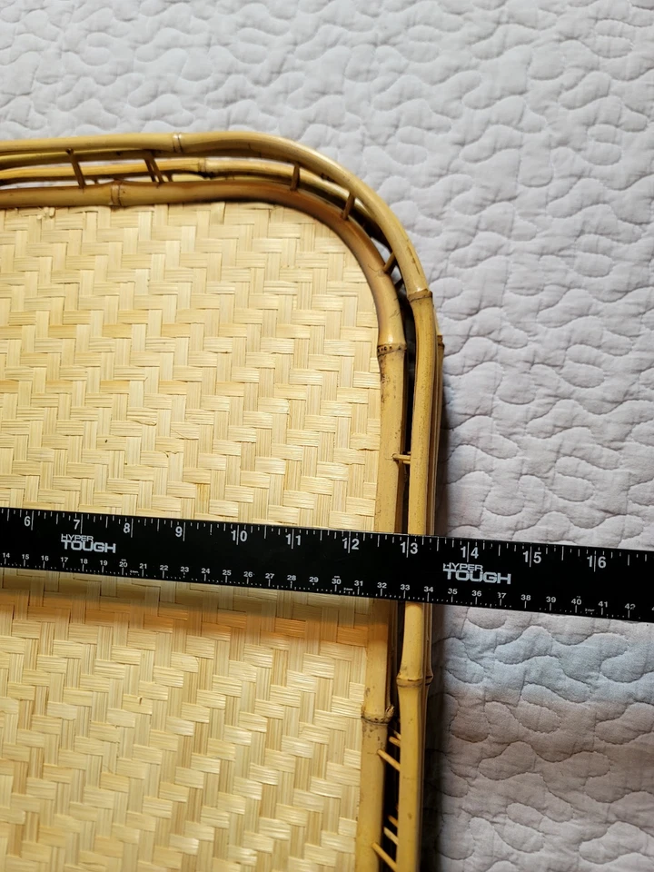 Vintage Rattan Bamboo Trays Lot of 6 Wicker Tiki Lap TV Serving Picnic 19x13 - Image 2 of 4