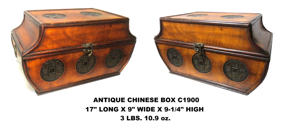 ANTIQUE! c1900 LRG ROSEWOOD STORAGE BOX, METAL HANDLES COINS CLASP HINGES, LINED - Image 2 of 4