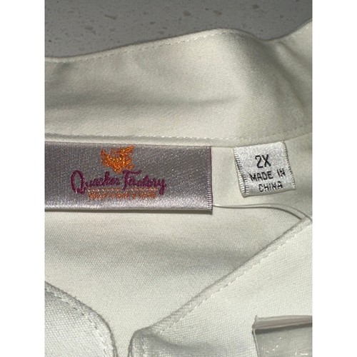 Quacker Factory Embroidered Jacket 2 XL White Fish Sequins Sea Tropical Beach - Picture 6 of 10