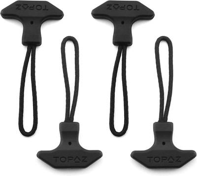 DGHAOP 4Pcs T-Shaped TPU Zipper Puller - Black Zipper Pull Cord for Travel Bag,