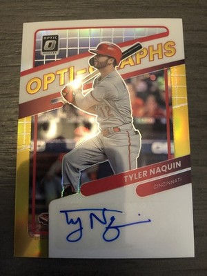 2022 Donruss Optic Tyler Naquin Opti-graphs Auto Gold Prizm /10 SSP