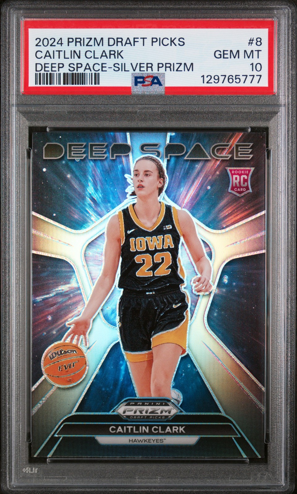 2024 Panini Prizm Draft Picks Deep Space #8 Caitlin Clark Silver Prizm PSA 10