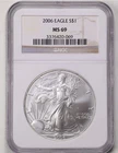 2006 $1 1oz Silver American Eagle MS69 NGC 3376420-069
