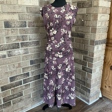 NWT Lauren Ralph Lauren Floral Fit & Flare Midi Dress Women's 14 Purple #15C1