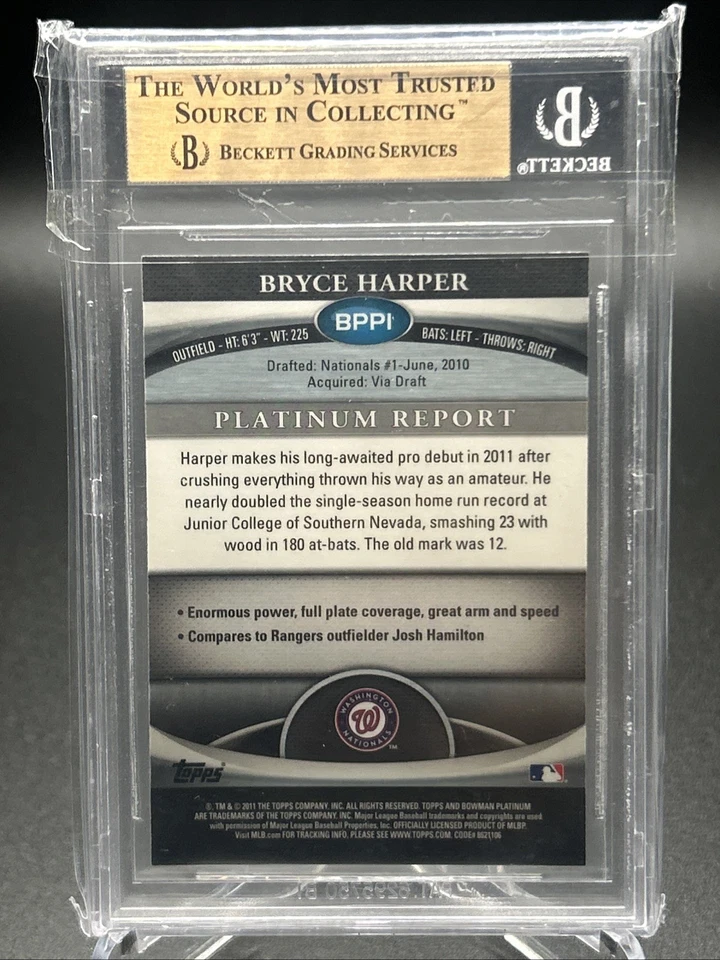 2011 Bowman Platinum - Prospects Bryce Harper #BPP1 X-Fractor (RC) BGS 9.5 - Image 2 of 2