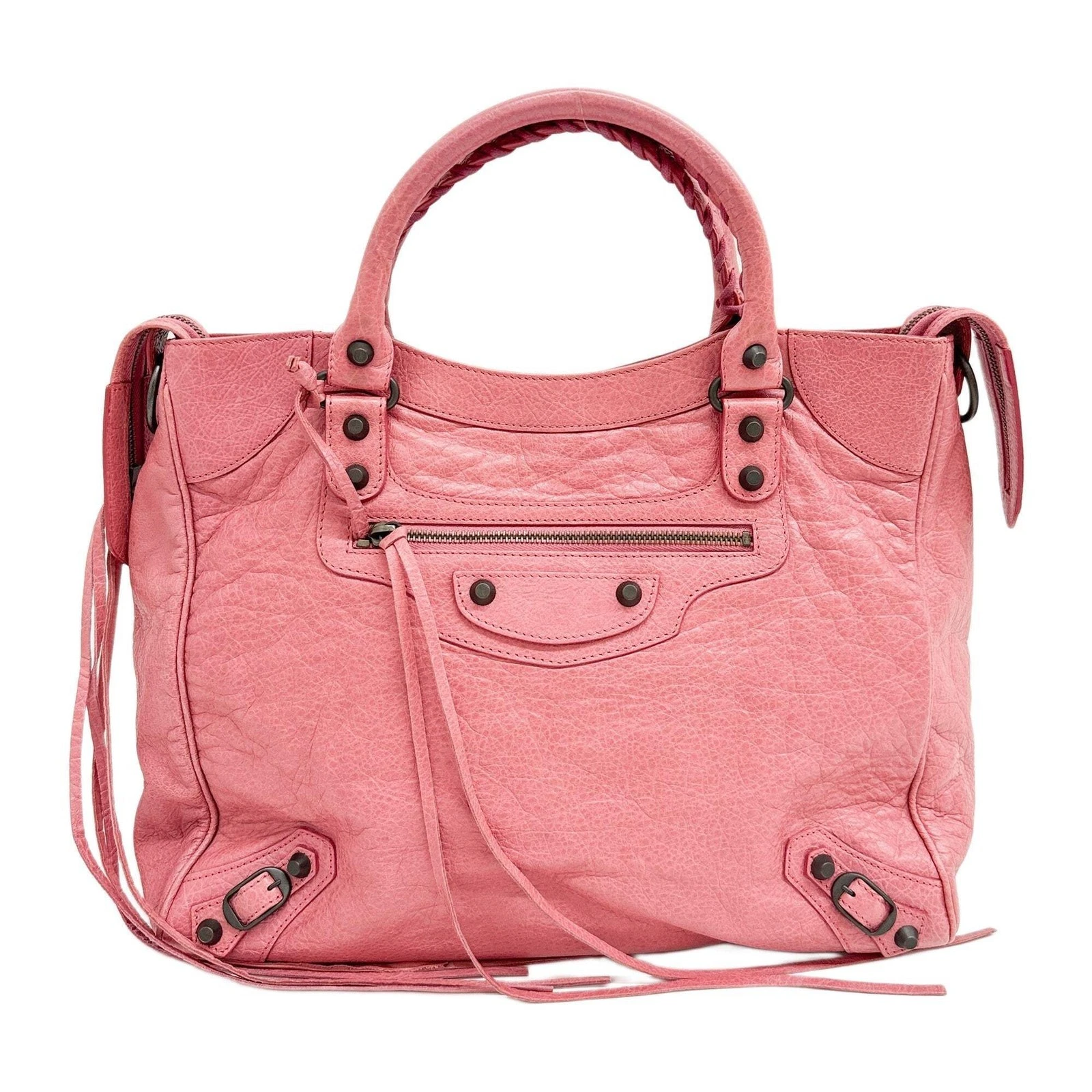 Balenciaga — BALENCIAGA Velo Grenadine Pink Leather Two Way Bag