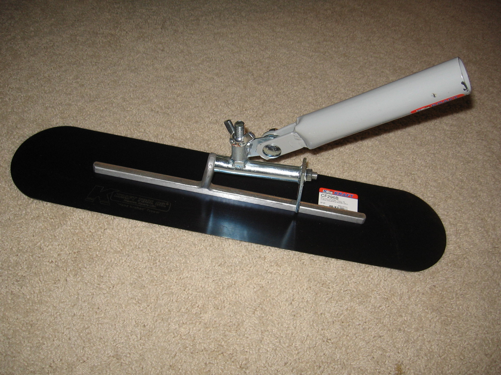 22" x 5" Blue Steel Funny (Walking) Trowel - Concrete Tool Made in the USA