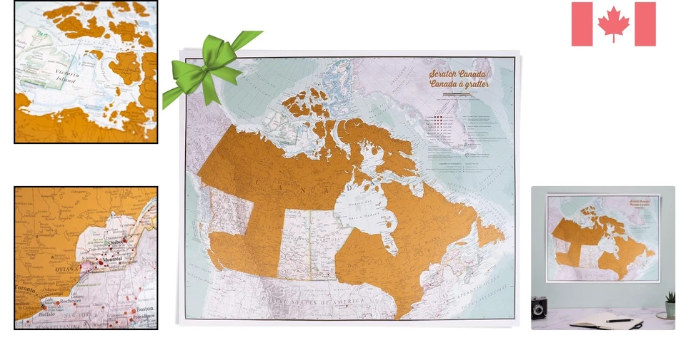Detailed Scratch Off Canada Map - 22 x 17 Inches - Discover Your Travel Journeys - Image 2 of 4