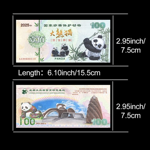 2025 Panda 100 Yuan DIY Banknotes 10pcs Chinese National Treasure Paper Money - Picture 4 of 6