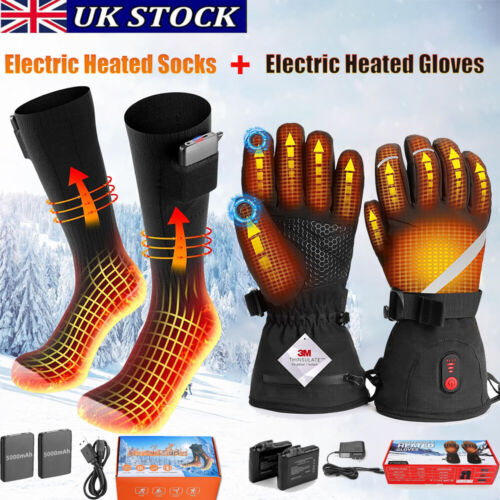 Rechargeable Battery Motorcycle Heated Gloves with Heated Socks Electric Warmer - Picture 1 of 30