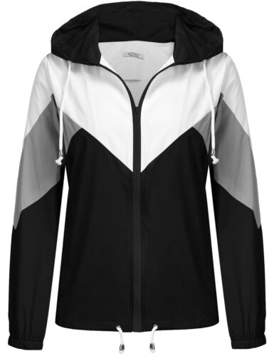 Rain Jacket Waterproof Lightweight Raincoats Active Outdoor Hooded Women's Wi...