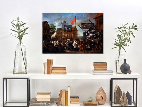 Southwark Fair William Hogarth montierter Leinwanddruck fertig zum Aufhängen - Bild 8 von 9