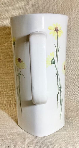 Small square ceramic studio piece Daisy daisies floral flowers beverage pitcher - Picture 2 of 7