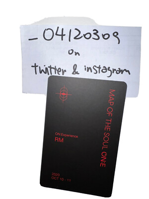 BTS Map Of The Soul MOTS ON:E ONE DVD NAMJOON RM PHOTOCARD | eBay