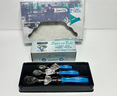 #ad NOS Snap On Tools USA RAT836BVANX 75th PEARL BLUE 3pc Ratchet Set amp; Truck Bank $699.99