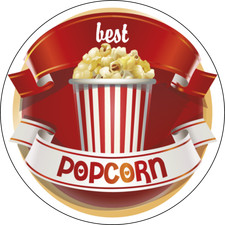 Best Popcorn  Laminated Vinyl Decal Sticker Label