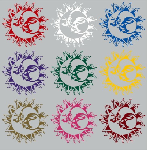 Sun Moon Man Woman Girl Kiss Space Celestial Car Window Vinyl Decal Sticker - Bild 2 von 2