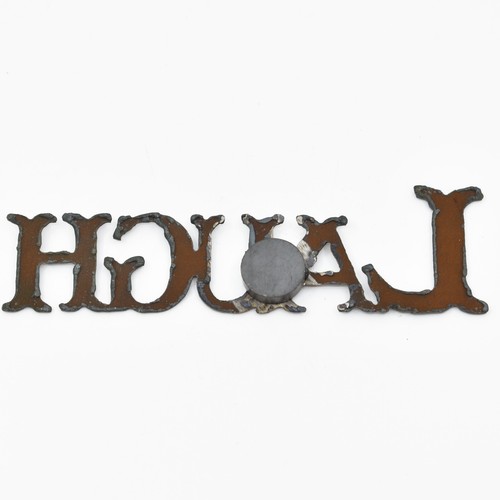 Rustic Ironwerks Laugh Rusted Metal Cutout Word Magnet - Imagen 2 de 2
