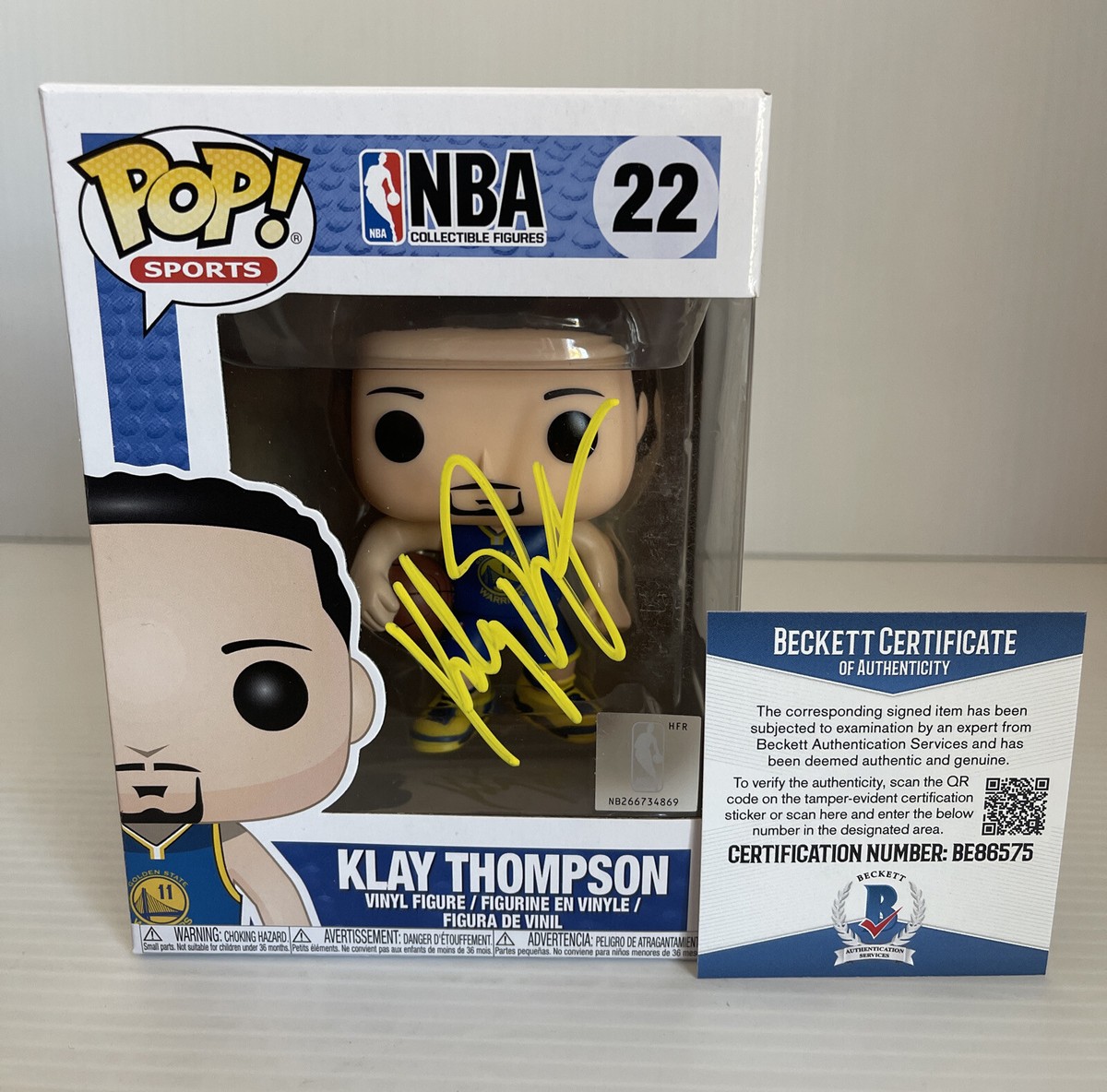 スポーツ Funko Klay Thompson Autographed Beckett Klay Thompson Signed Autographed Golden State Warriors Funko