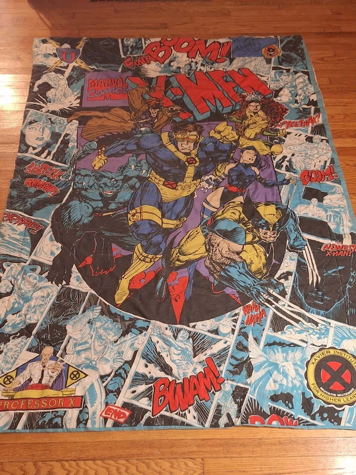 Vintage 1994 X-MEN Marvel Comics Mutant Twin Comforter 61x85" - Image 3 of 4