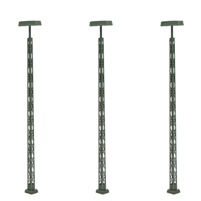 EVEMODEL 3pcs Échelle HO/OO Modèle Ferroviaire Feux de Voie Mât en Treillis LED 3V 135mm