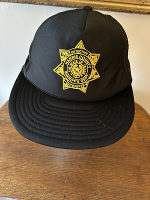 Vintage Sheriff Harris County Texas TX Hat Cap Snapback Detective Adjustable