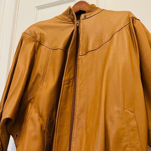 Bomber vintage anni 80 90 ETIENNE AIGNER donna L pelle marrone cognac 12 - Foto 24 di 24