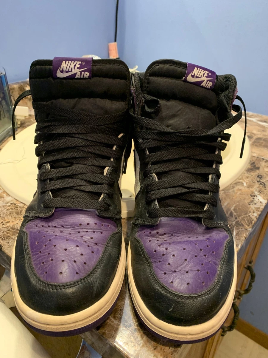 Nike Air Jordan 1 Retro High OG Court Purple 1.0 555088 501 Size 10.5 Black Toe